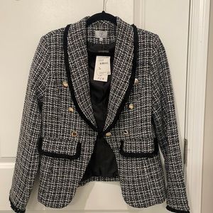 NWT Black and White Tweed Blazer